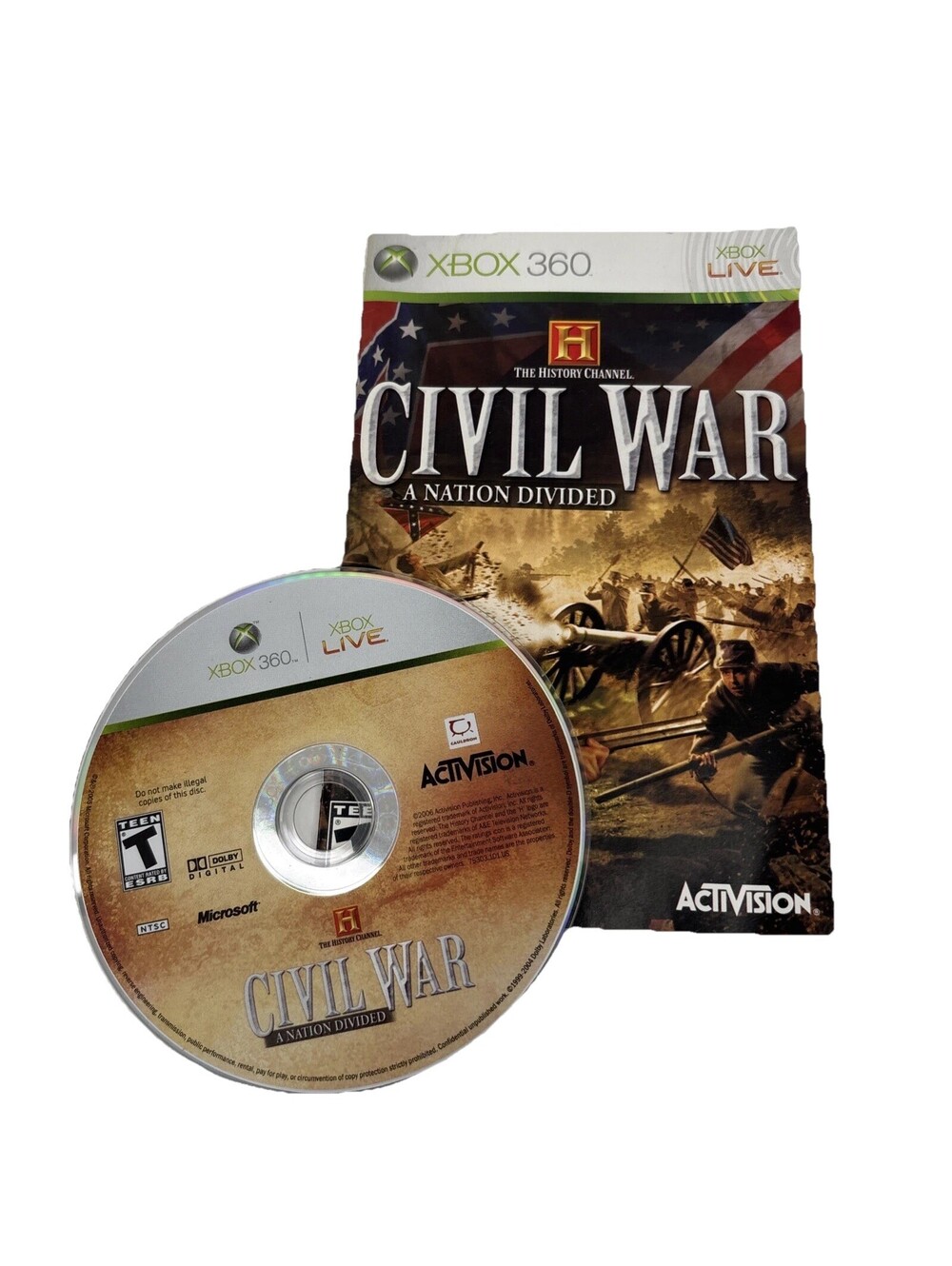 Civil War A Nation Divided Xbox 360 Disc Only War Action Disc & Manual Only